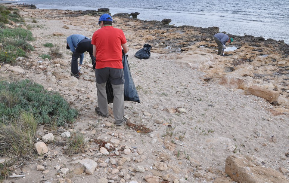 Volunarios de Margalló-Ecologistes en Acció d'Elx retiran residuos de la playa del Carabassí | MEA